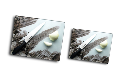 Flat Iron Building Tempered Glass Cutting Board